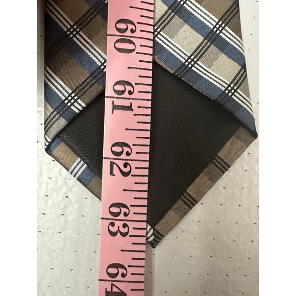 Platinum Designs Necktie 100% Polyester Green Blue Plaid Pattern NWT MSRP $22.99 - Picture 7 of 7